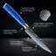    Ensemble de couteaux à steak en acier inoxydable à haute teneur en carbone 6 pièces «Cerulean» Senken Knives avec motif de lame damas et poignées en résine époxy