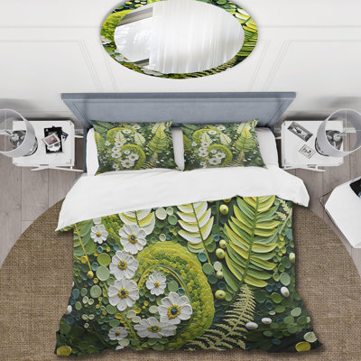 Ensemble de housse de couette fantaisiste vert clair