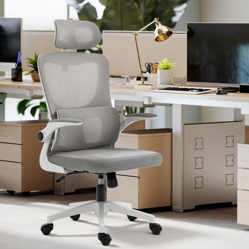 Chaise de travail en filet avec appui-tête