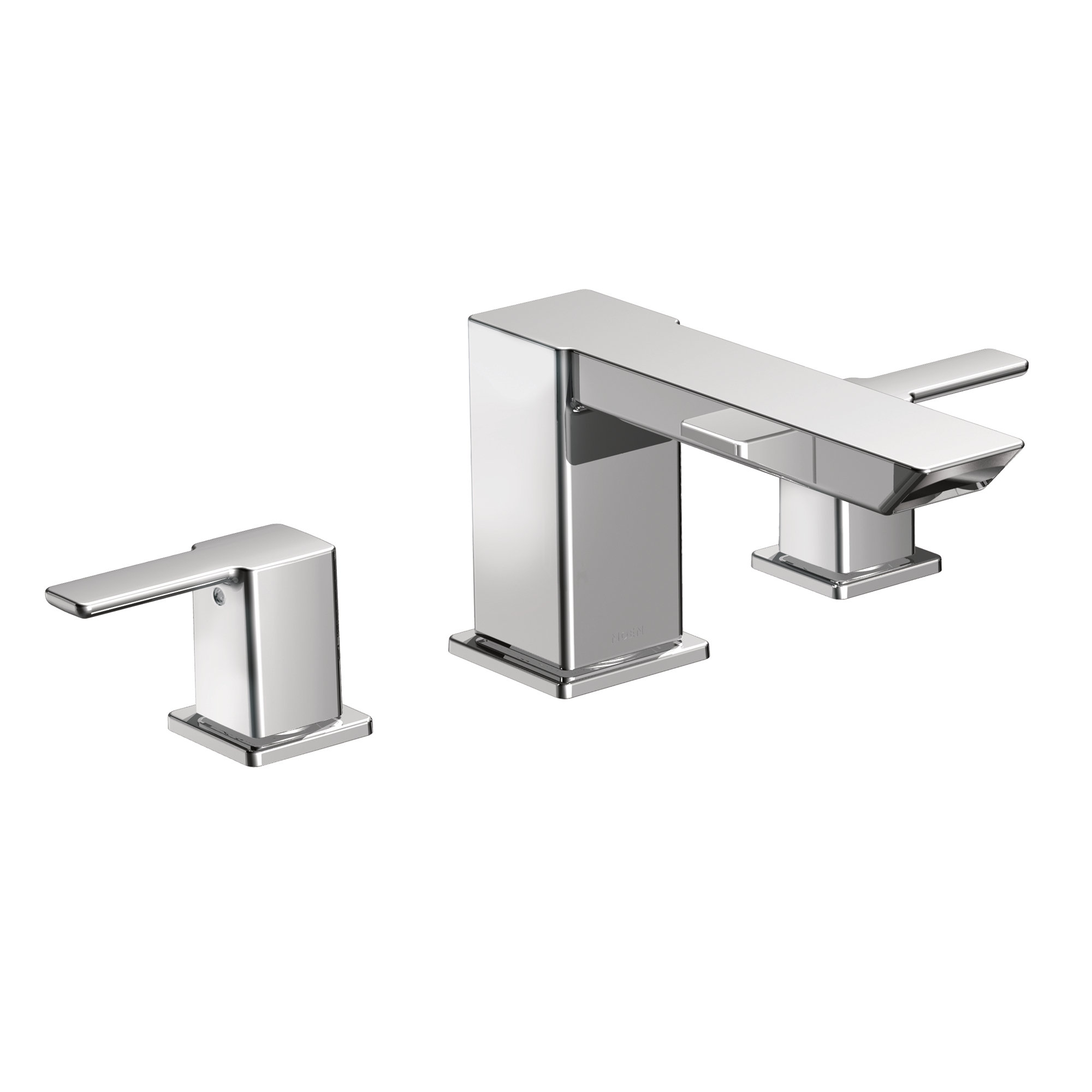 90 Degree Double Handle Deck Mounted Roman Tub Faucet Trim, Chrome
