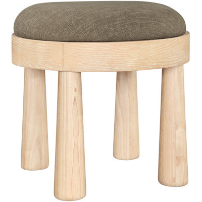 Larea Linen Textured Fabric Upholstered Ottoman by Latitude Run