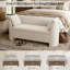 Banc de rangement moderne rembourré de 148 cm de large avec coussins, banc de chambre en chenille aux côtés incurvés pour chambre, entrée ou salon-680902900