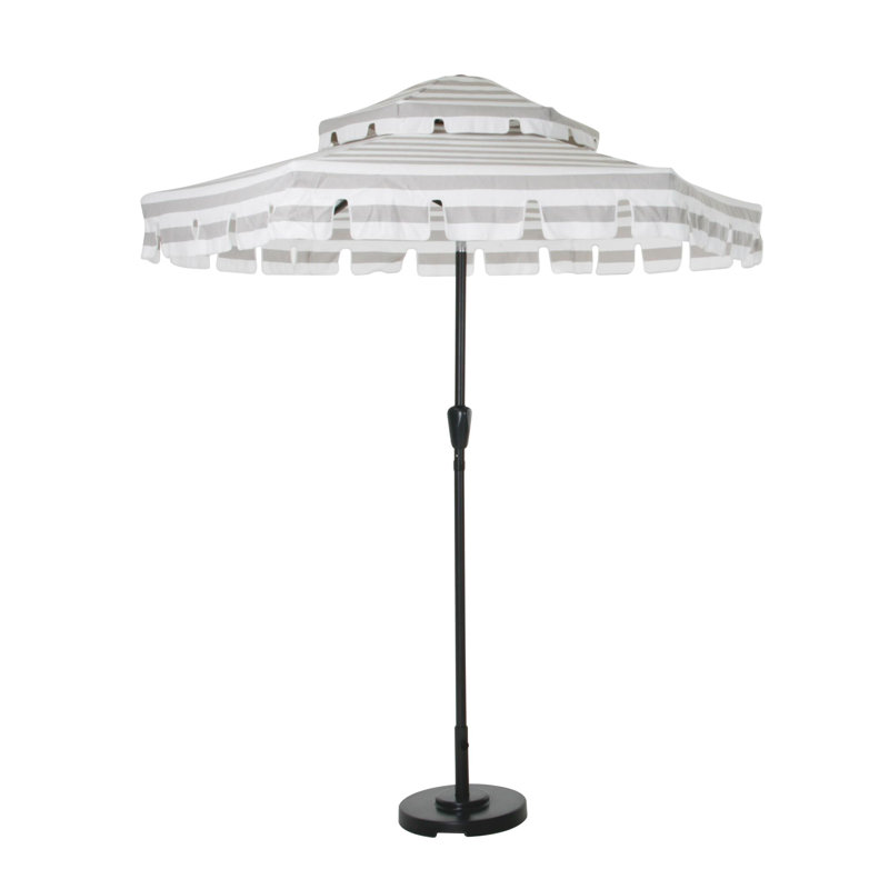 Franks 205cm Market Parasol, Grey, Black
