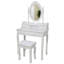 Ensemble de bureau de coiffeuse Princess avec miroir et tabouret rembourré, coiffeuse en bois à 4 tiroirs, coiffeuse-1467384676