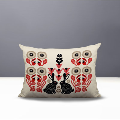 Lexa Rabbit Reversible Indoor/Outdoor Lumbar Pillow