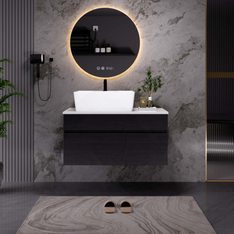 Floating Single Small Bathroom Vanity With Sink