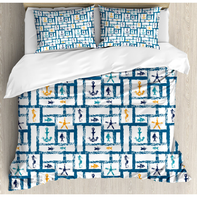 Coastal Polyester Duvet Cover, Queen