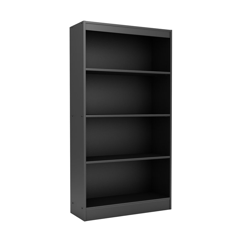 Bibliothèque Axess, Noir pur, (Quatre tablettes) H 56 po x l 28 po x P 11,5 po