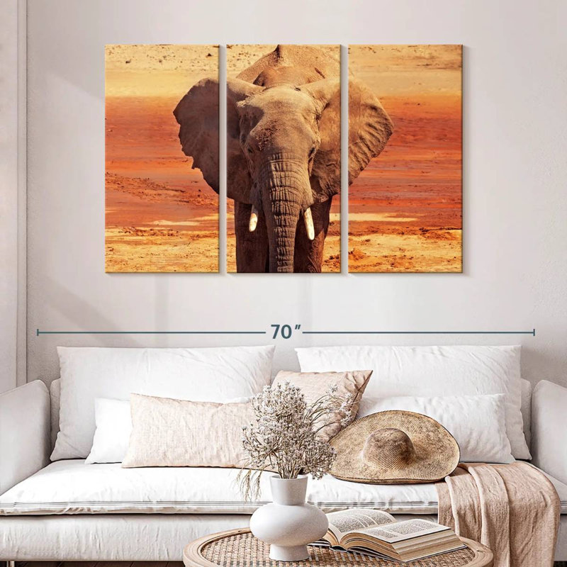 African Desert Elephant, 32" H x 50" W