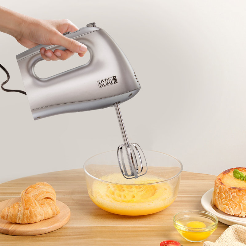 Living And Home 5 Speed Stand Mixer Spiralizer Whisk, Silver