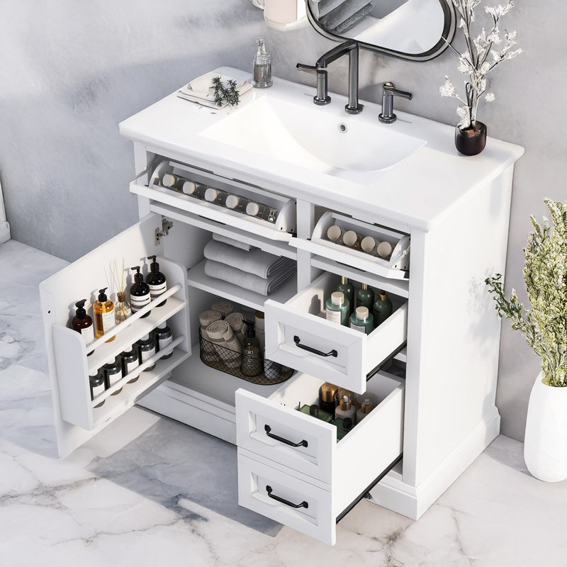 Meuble-lavabo 36 po avec lavabo, Blanc