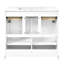 Meuble-lavabo de salle de bain 36 po - Évier en bois massif et céramique, 2 tiroirs, portes, blanc, cadre généreux, tiroirs, rangement abondant, blanc