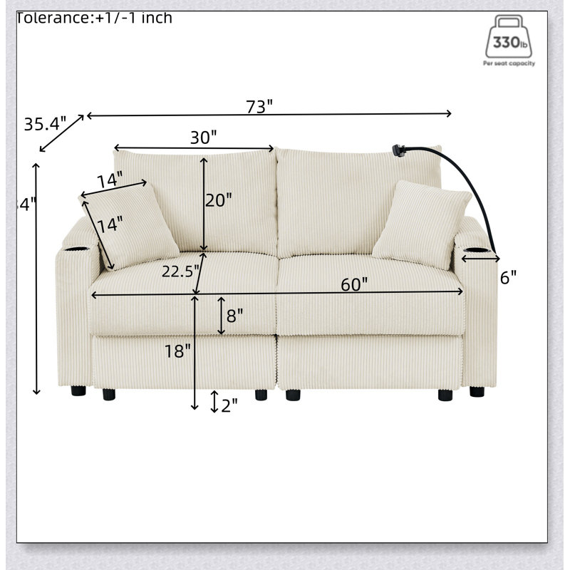 Comfortable Sofa Chair with Spacious Storage and Multiple Convenient Features for Living Room Relaxation, Beige