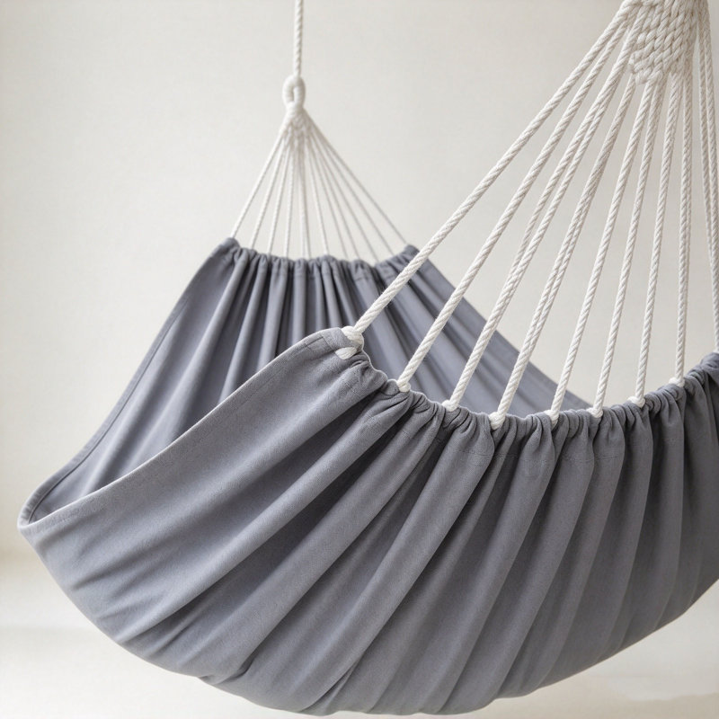 2 Person Extra Large Canvas Hammock 330 x 150 cm for Patio (Grey)