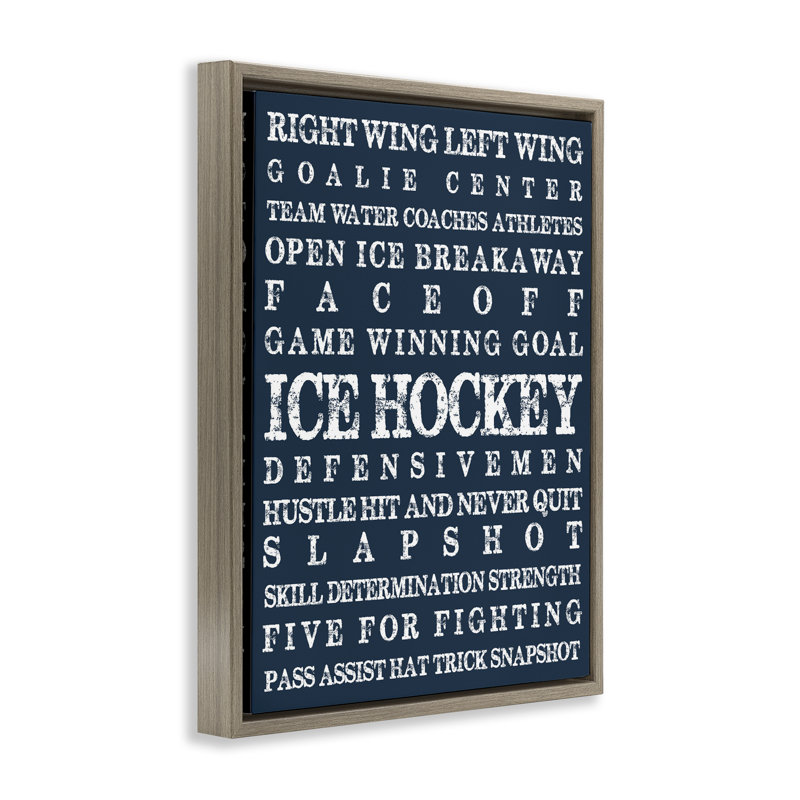 Cadre flottant Ice Hockey Expressions, design par Melody Hogan, Montalcino orme flottant encadré, H 31 po x l 25 po