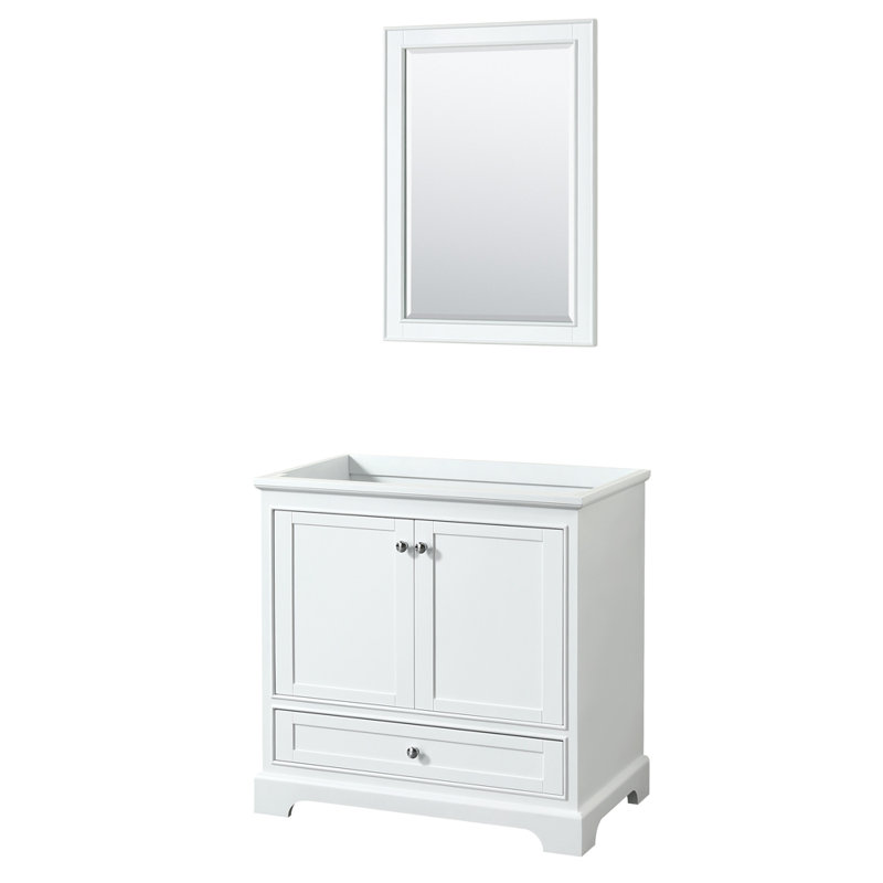 Deborah 35.25 " Single Bathroom Vanity Base, White/Polished Chrome