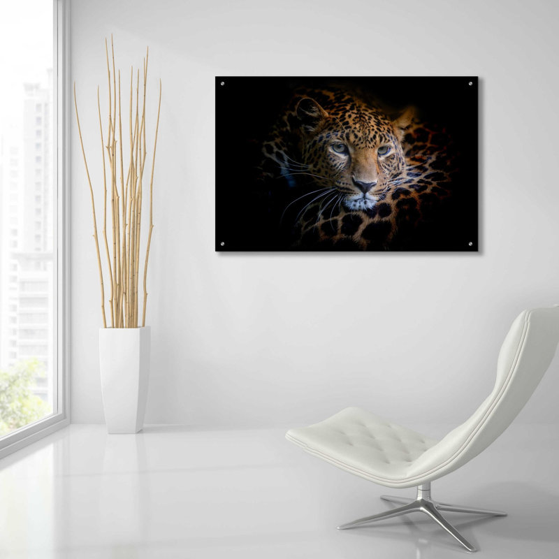Art mural en verre acrylique «Sleepy Leopard» par Epic Portfolio, H 24 po x l 36 po x P 0,2 po