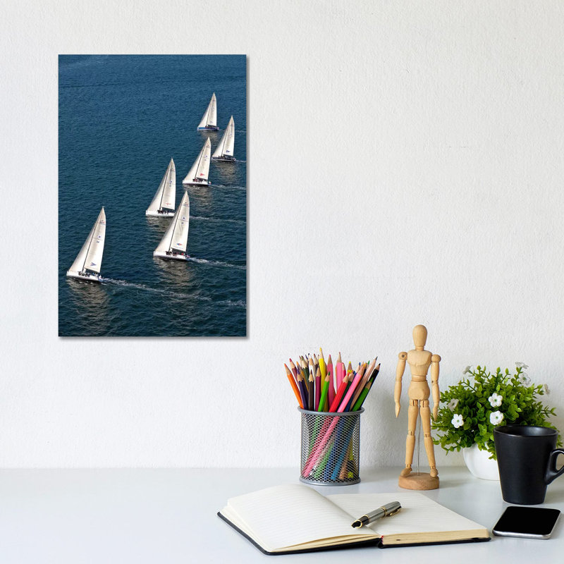 Sailboats In Swan NYYC Invitational Regatta, Newport, Rhode Island, USA by Panoramic Images - Wrapped Canvas Print