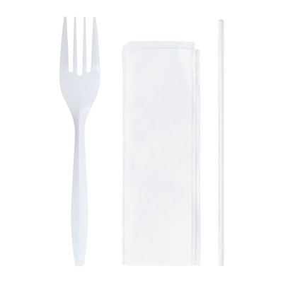 MW Cutlery Kit - Fork, Milk Straw and Napkin - 1000 Guests