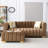 Luna, Channel-Back Velvet Sofa with Ottoman-1192313545