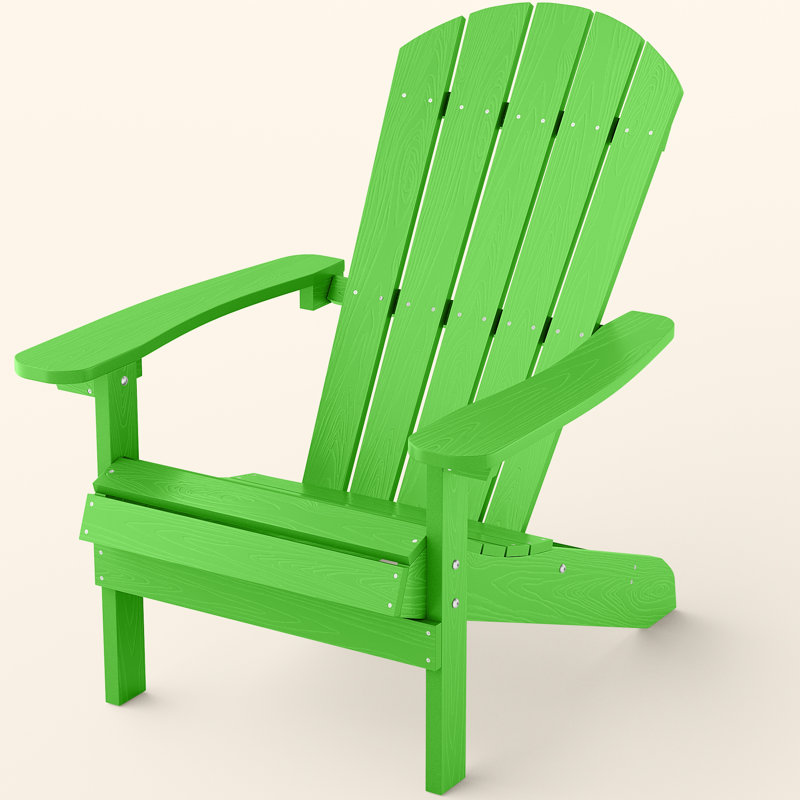 Plastic Adirondack Chair, All-Weather HIPS Outdoor Patio Chairs for Lawn, Garden, Fire Pit, Backyard, Lime