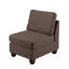 Café noir modulaire - 3 pièces, structure de chaise en tissu d'aspect lin, structure en bois-1750494606