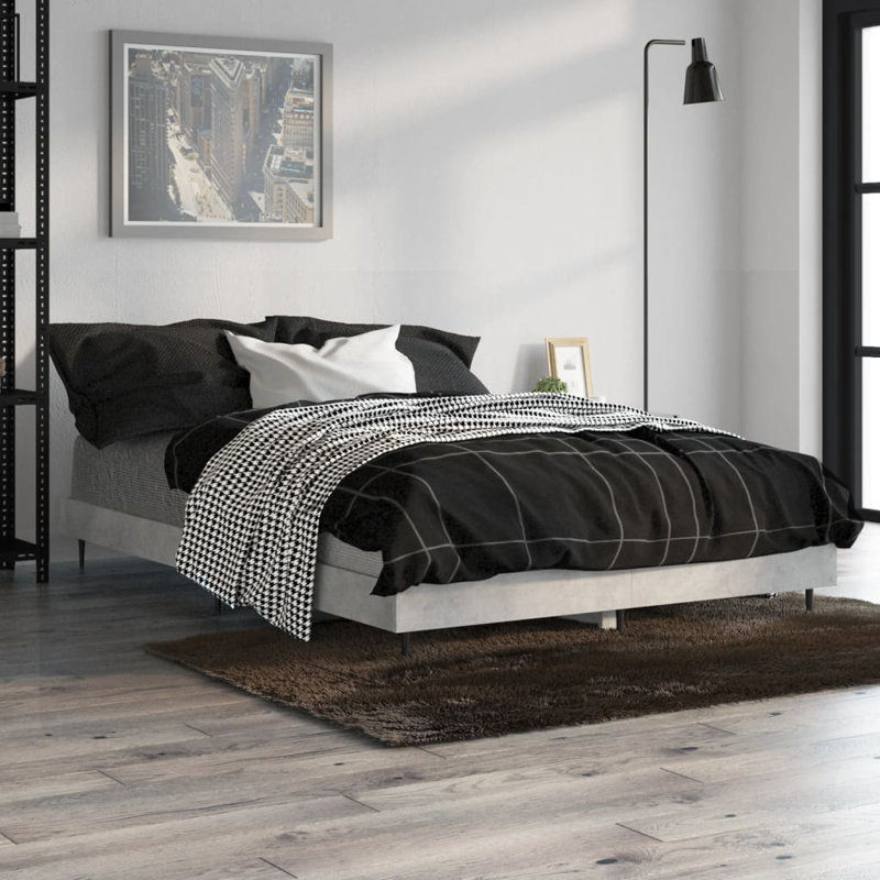 Loginov Bed Frame, Concrete Grey, 90 x 200cm