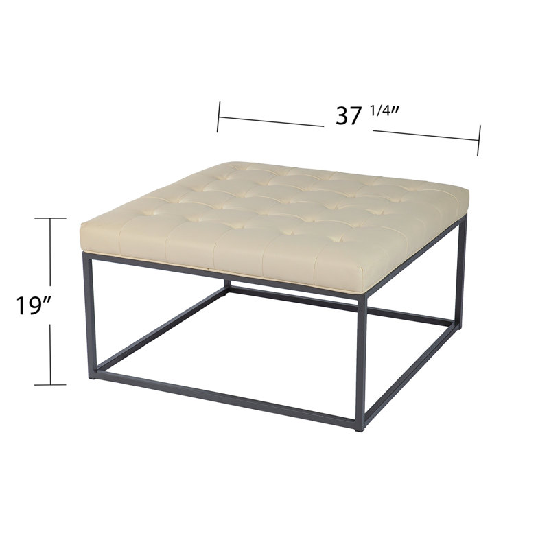 Repose-pieds rembourré Ciarin, Beige, Noir