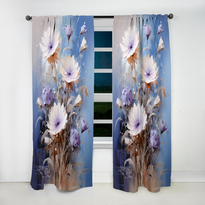Rideau traditionnel Gesine aux tons bleus - Rideau traditionnel - Velours obscurcissant - 1 panneau