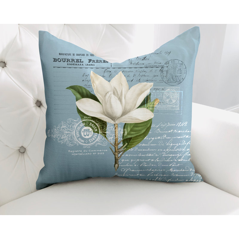  Housse de coussin en coton Aurelie, L 15 po x H 15 po, Bleu