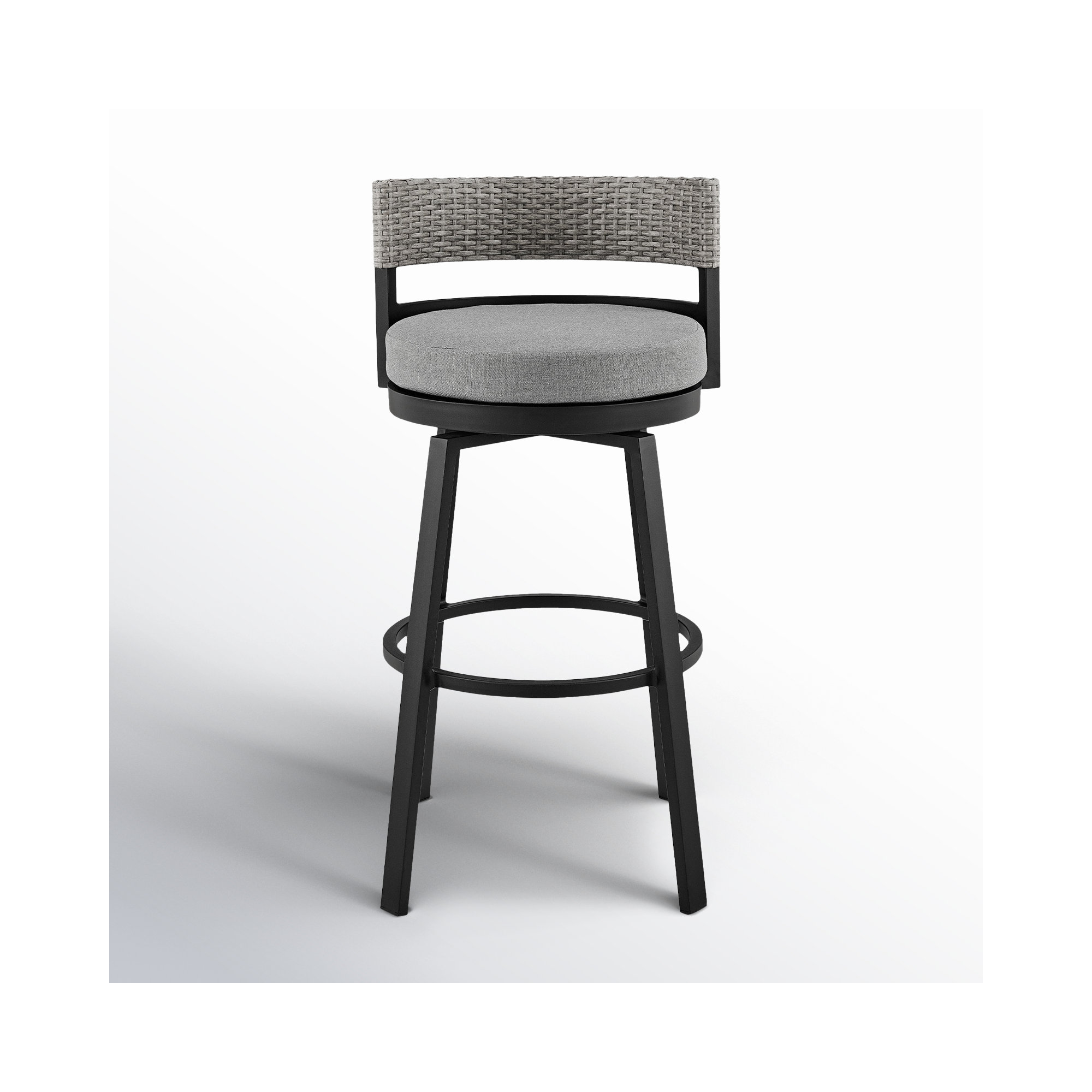 Chave 26" Patio Bar Stool with Cushion, Bar Stool (30" Seat Height)