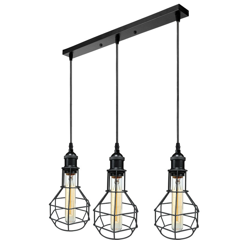 Bednar 3 - Light Black Kitchen Island Pendant