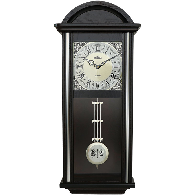 Wood Wall Clock, Dark Wood/White
