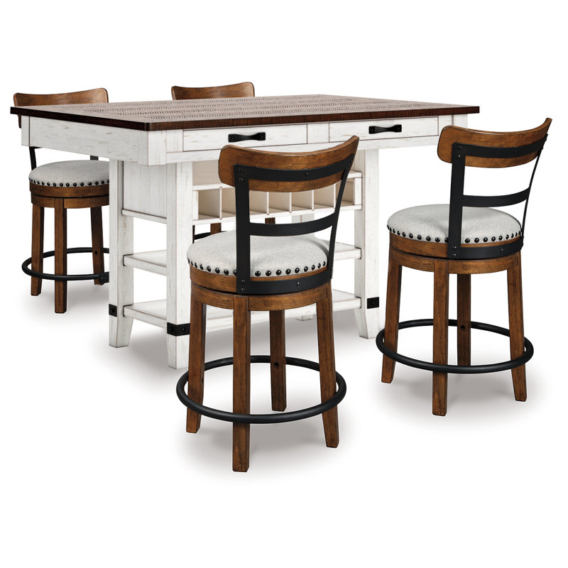 Table de salle à manger à hauteur de comptoir Valebeck et 4 tabourets de bar