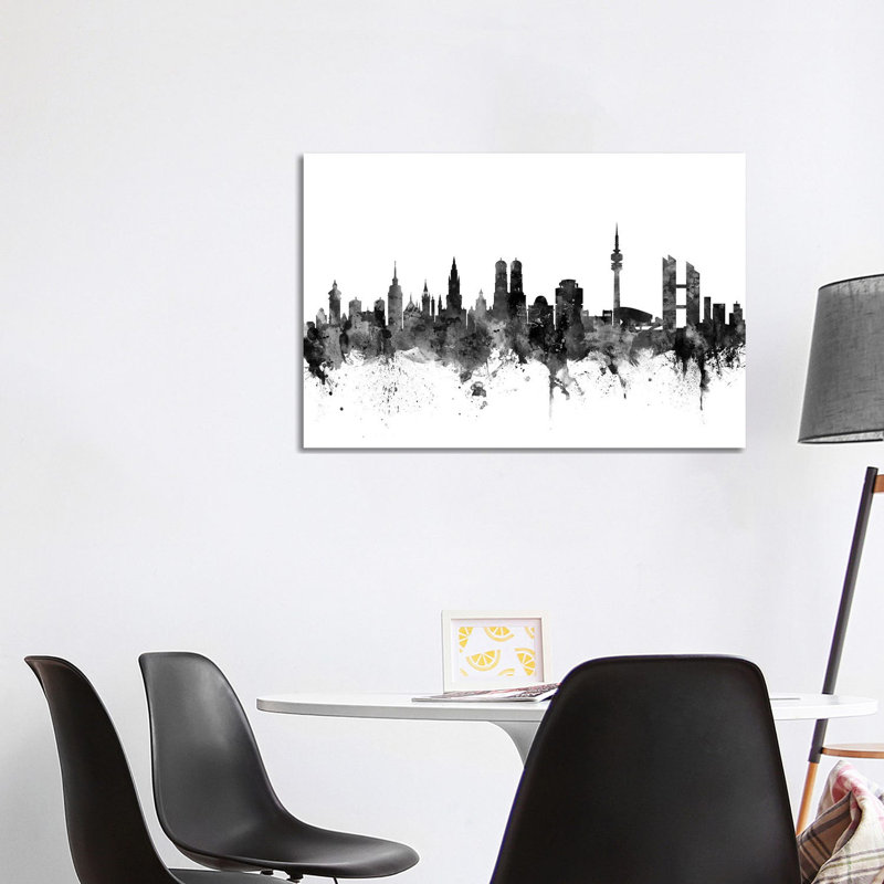 Munich, Germany In Black And White by Michael Tompsett - Wrapped Canvas Gallery-Wrapped Canvas Giclée