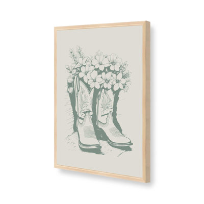 Bottes de cowboy vertes en fleurs