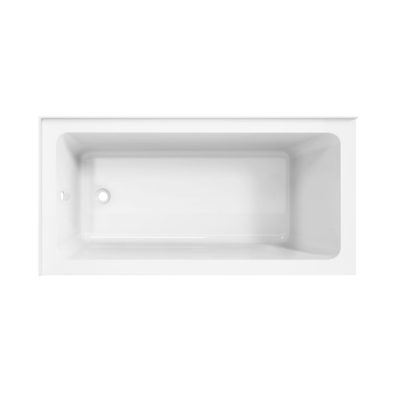 Kingston Brass Aqua Eden 60-Inch Acrylic Rectangular 2-Wall Corner Alcove Tub, Hand Drain, Left