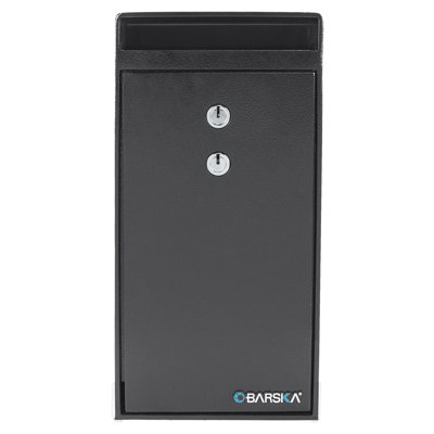 0.27 Cu. Ft. Steel Dual Key Depository Safe with Anti-Fishing Baffle and Mounting Hardware, Black