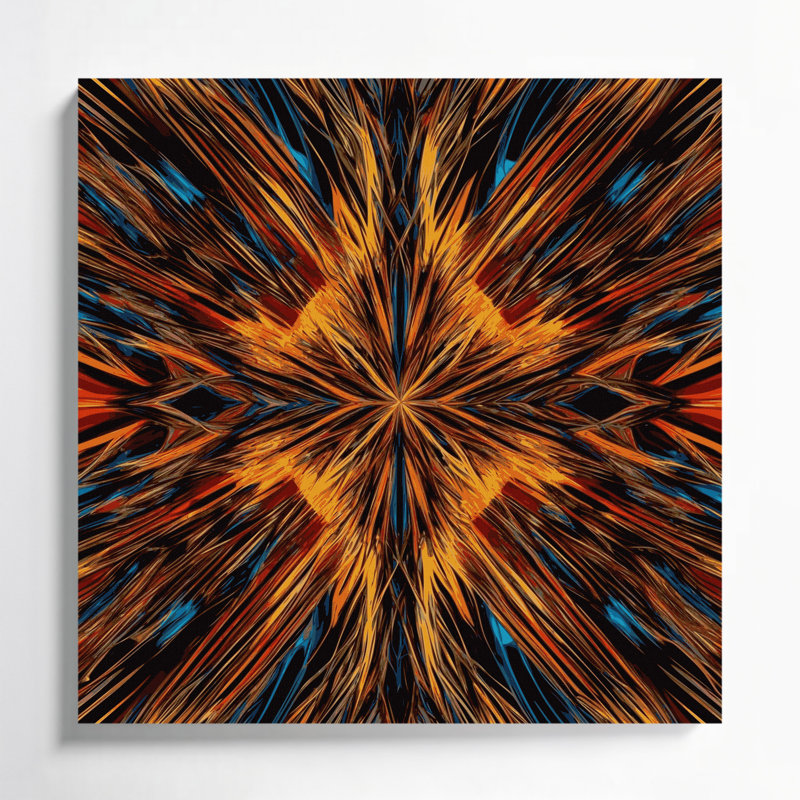 Art mural sur toile noir Op Art 28, H 12 po x l 12 po