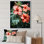 Corail méticuleusement rendu fleurs d'hibiscus encadré sur toile
