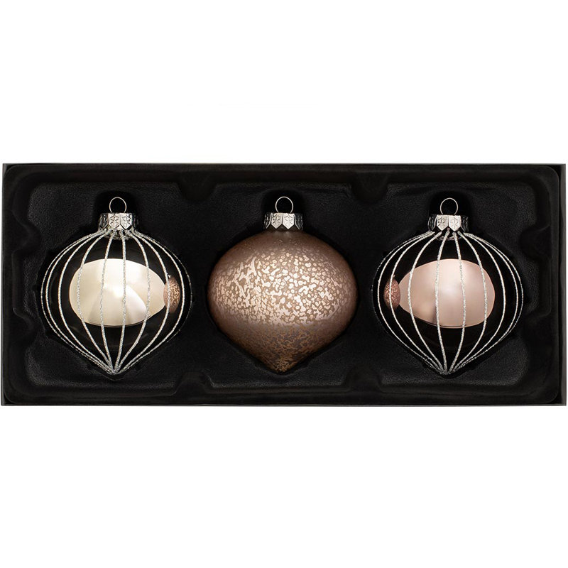 36.4cm Mixed Glass Bauble, Grey/Silver