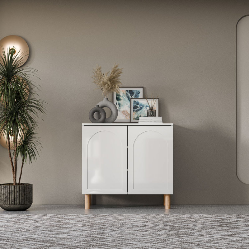 Bohem Sideboard with MDF Doors, White, 34" H x 35" W x 20" D