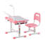 Ensemble de bureau et de chaise pour enfants avec plateau inclinable réglable, table d'écriture ergonomique pour étudiant avec lampe, rose
