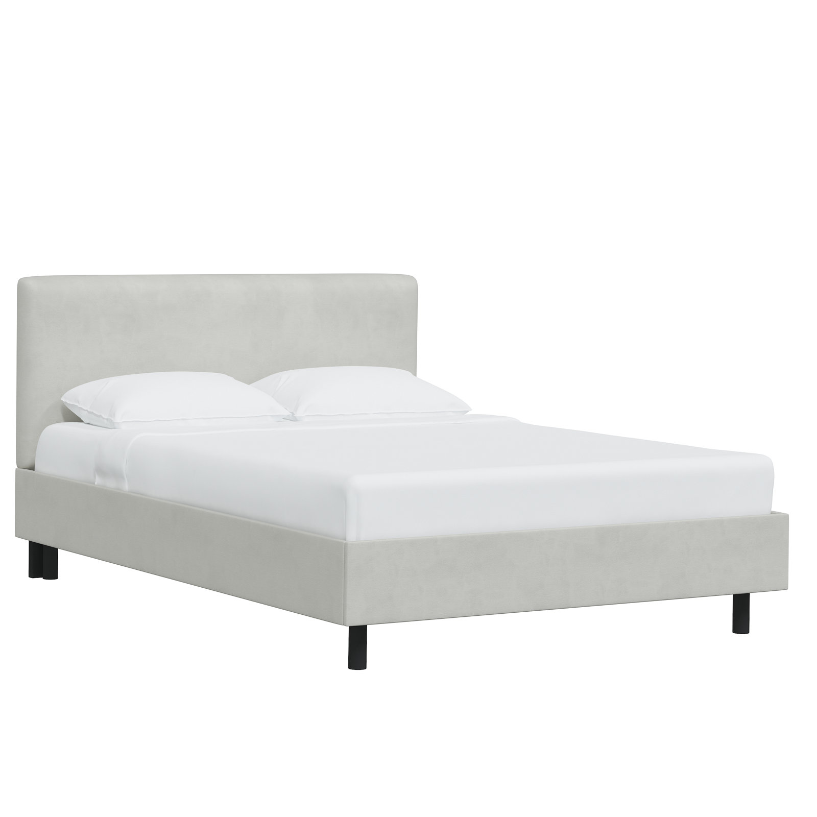 Pyburn Platform Bed, Queen, Bella Light Gray Performance Velvet
