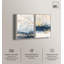«Gilded Coastal Calm Blue Art», ensemble de 2 impressions sur toile par -896778116-896778140-896778128