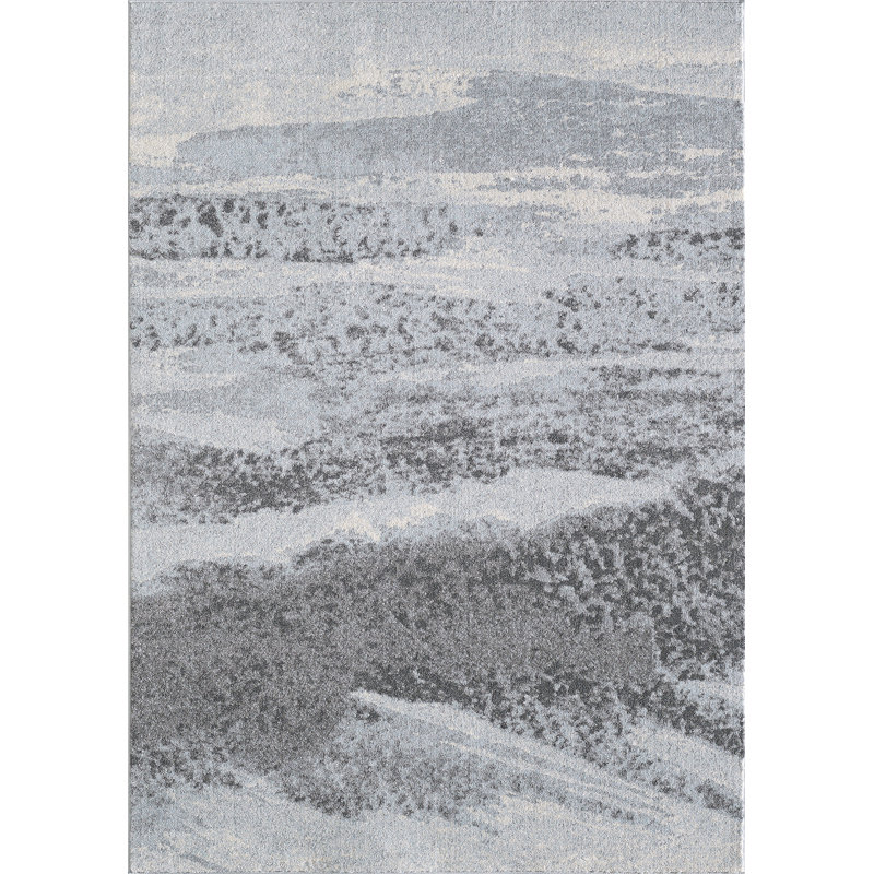 Kohrs Area Rug, Rectangle 6'7" x 9'6", Blue/Gray