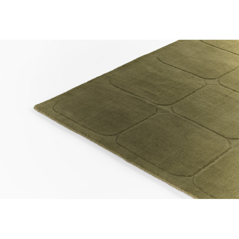 Tapis vert en laine tissé à la main Thando 6 pi x 9 pi, 6 pi x 9 pi