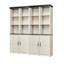 Armoire de rangement combinée 4-en-1, bibliothèque en panneau de fibres à densité moyenne à grain de bois 3D, casiers de présentation ouverts et armoires fermées avec tablette réglable, bibliothèque à combinaison libre pour le bureau d'étude de salon-1358767210