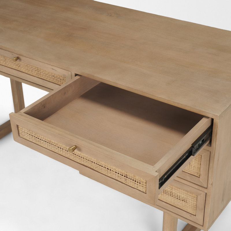 Bureau en bois massif Cinna, Brun pâle