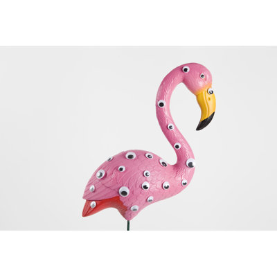 Flamingo On Grey by LoulouVonGlup - Wrapped Canvas Print